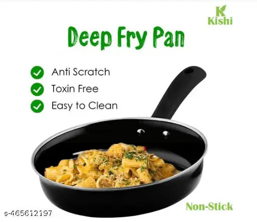 Nonstick Fry Pan, 22 cm, 1L Black | Best Omelette Fry Pan for Home & Kitchen (Pack of 1) Kishi Premium Quality