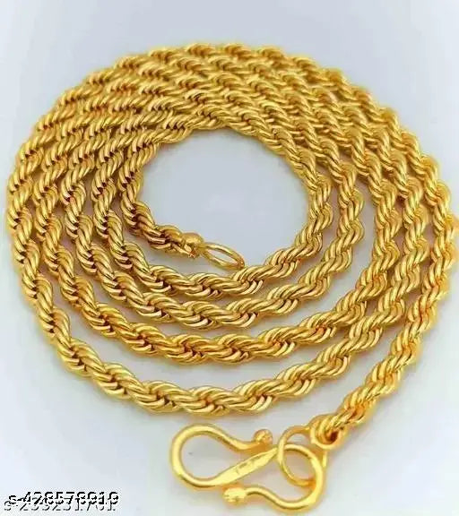 Designer stylish collection copper brass gold plated fency 3 chain combo pack for men....