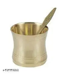 Avyraze Panch Patra with Achmani Pooja Brass-Panchamurt Set