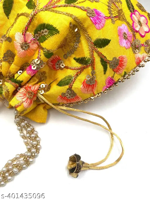 Women Potli Bags,  Designer Potly Hand Embroidered Party Wear festive Potli Bags for wedding