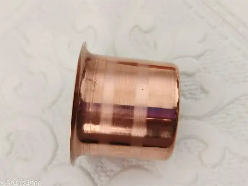 Copper Brass Panchpatra with Spoon & Bowl | Traditional Pooja Panch Patra Set for Mandir Use