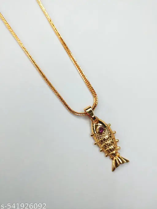 Elegant Gold Micro Plated Fish Pandent Chain for Women – Lightweight & Stylish