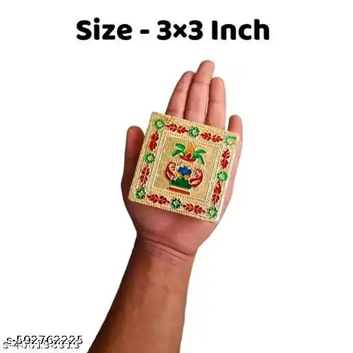 Black Shaligram Stone with Red Cloth and Pooja Chowki | Shaligram Stand