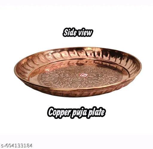 Copper Puja Plate / Pooja Thali – 7 Inch (1 Piece)