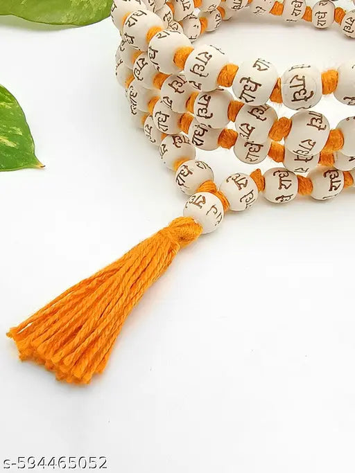 108 Beads Radhey Radhey Tulsi Mala 12mm for Naam Jap.