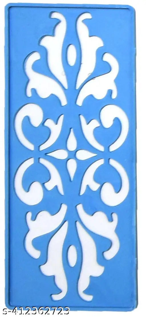 M.G ENTERPRISE DIY Plastic Rangoli Stencils For Floor and Wall PLS-E-12 Set of 12 pc (3 in x 7 in)