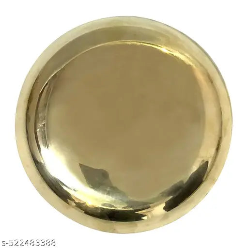 RM Metals Pure Brass Antique Golden Elegant Design Handmade Plate