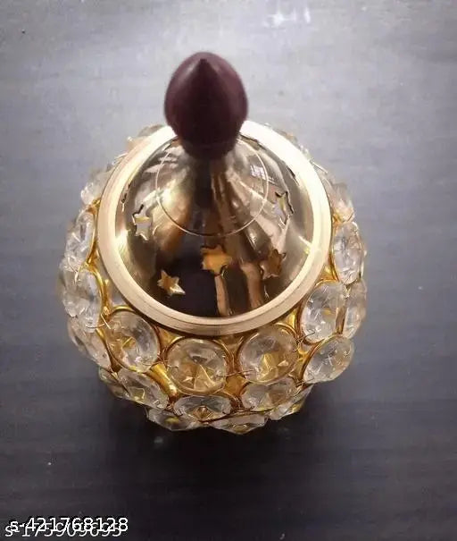 Akhand Diya Brass Metal Crystal Diyas Light Lamp for Pooja | Pooja Diya for House, Office, Mandir | Diwali Gifts | Home Decor Puja Lamp PUJA DIYA