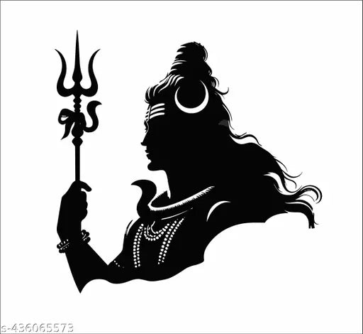Annur Creation Mahadev Wall Sticker for Living Room, Bedroom, Kids Room, Big size sticker, 3D sticker , PVC vinyl Mahakal, Shankar bhagwan, Shiv Parvati wall sticker God ( Pack 1)