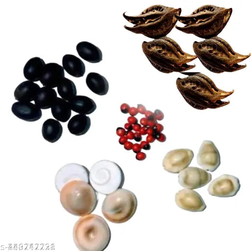 KODI WHITE Laxmi Kit | Gomti Chakra, batroot , Peeli Kauri, Kamal Gatte, Goonja Seeds|