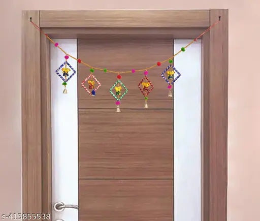 Traditional Rajasthani Handmade Bandarwal Toran with Beautiful Bells for Diwali & Festive Home Decor