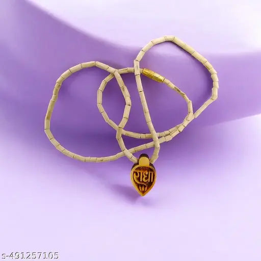 Original Tulsi Mala with Shree Radha Necklace Wood Locket
