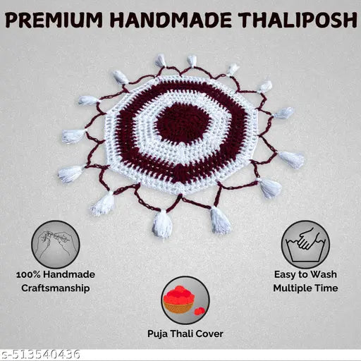 (20x20 inch) Handmade Thaliposh for Puja Thali | Puja Thali Cover |  Multicolour Traditional Thalposh