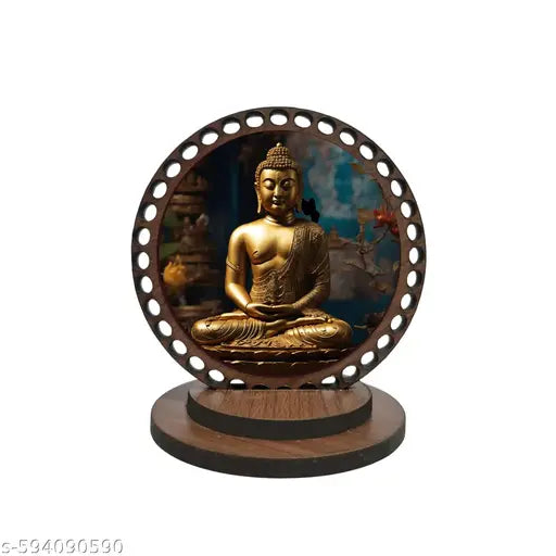AR Creative Bhagwan Buddh Car Dashboard Idol, God Statue, Decorative Showpiece For Car And Office Table, Study Table, Etc