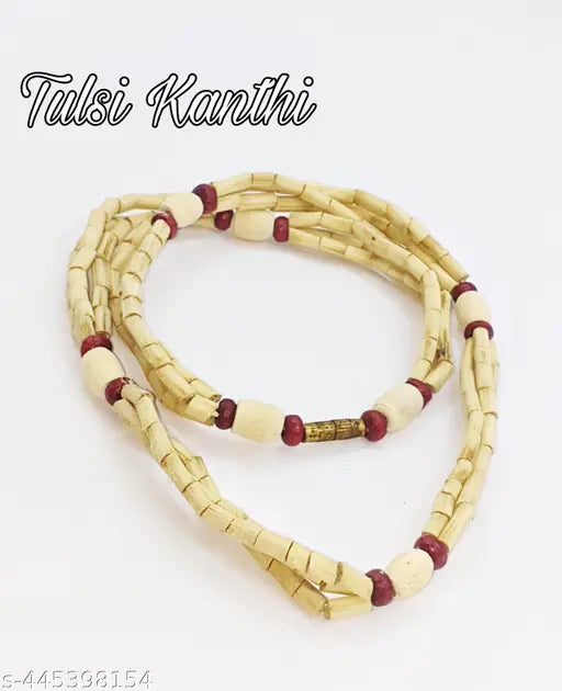 Original Tulsi Kanthi With Red Wooden Beads for Daily wear Pack of 3