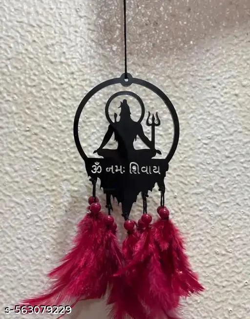 DK Zone® LORD SHIVA RED Car Hanger for Rearview Mirror | Elegant Black Acrylic Design | Spiritual Hanging for Car, Home & Office (Pack of 1)