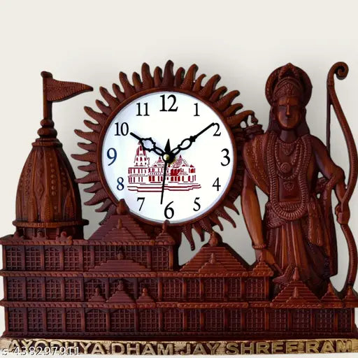 This wall clock design,material and features are improve your wall and increase home décor.it is perfect for office and home use.this RAM MANDIR wall clock gives the touch of AYODHYA'S RAM MANDIR and increase wall beauty.