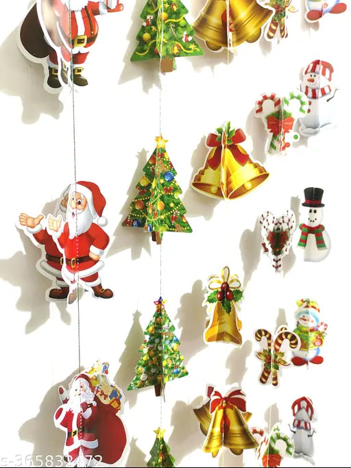CHRISTMAS DECORATION 3D GARLANDS (5 PCS PACK) | CHRISTMAS DECORATIONS | CHRISTMAS DECORATIONS ITEMS | CHRISTMAS FESTIVAL DECOR | GARLANDS WALL DECORATION