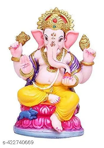 Lord Ganesha and Maa Lakshmi Idol Set on Lotus | Laxmi Ganesh Murti for Home Décor, Pooja Mandir & Diwali Gift Showpiece