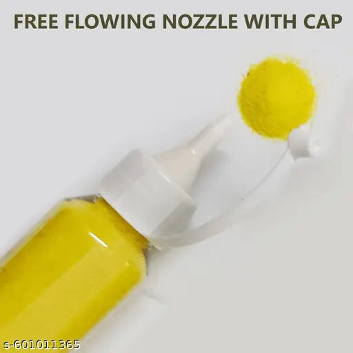 Empty Bottles for Rangoli Colors – 100 Gram Each | Transparent Plastic Jars with Nozzle Cap for Easy Dispensing | Refillable Storage Containers ( Bottle (Pack of 10))