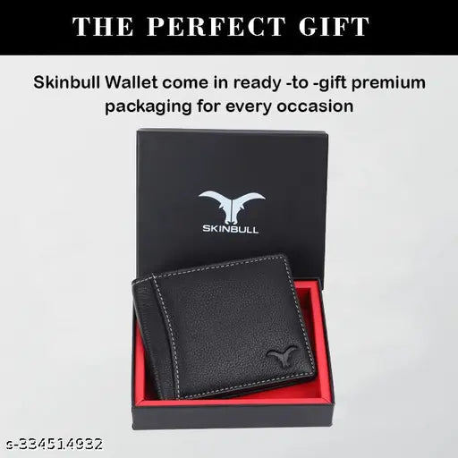 SKINBULL RFID Protected 100% Genuine Leather Wallet for Men (Brown)