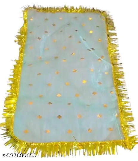 12 Color Full Chunari Navratra Special Durga Mata Chunari for Navratri Devi Pooja,  Maa Durga, Laxmi Chunni All Goddess Small net dupatta 19* 10 Inch (Color: Red, Green, Yellow, Orange, Pink,black,Ferozi,sea green,Purple, white,Blue,rani-Pink) pack of 12