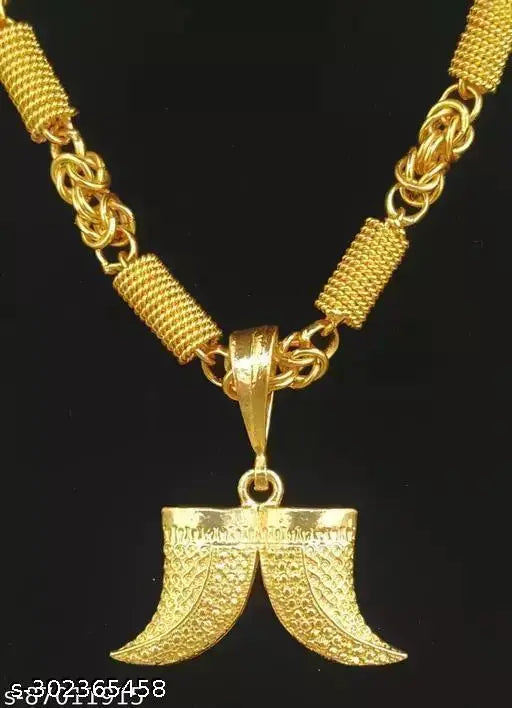 Fancy Men Gold Gold Plated Chain With Pendant (Pack-1)