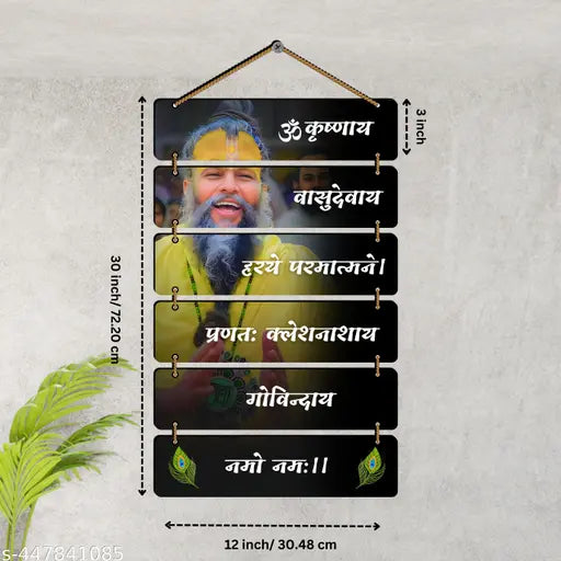 Premium Premanand Ji Maharaj Wall Hanging for Living Room,Bedroom,Spiritual Digital Reprint 12 inch x 30 inch Painting  (Without Frame)
