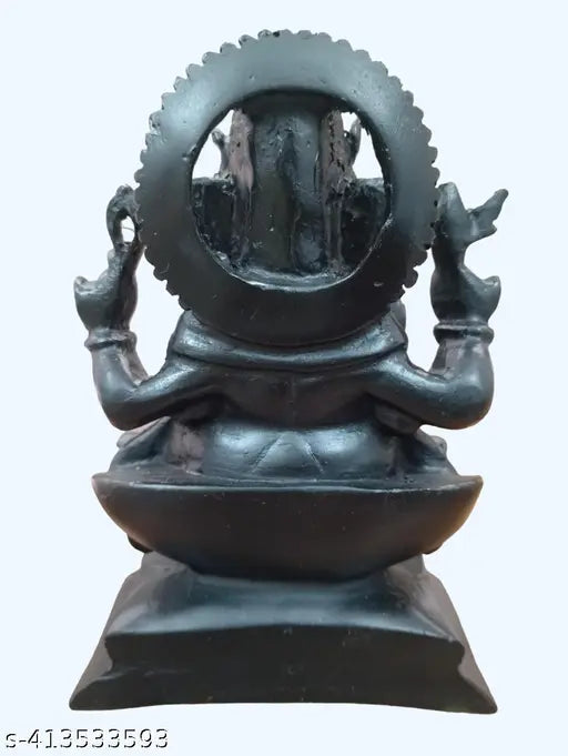 Black Ganesha Statue / Idol 6 inch