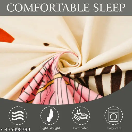 SINGLE BED COTTON BEDSHEET WITH ONE PILLOW COVER