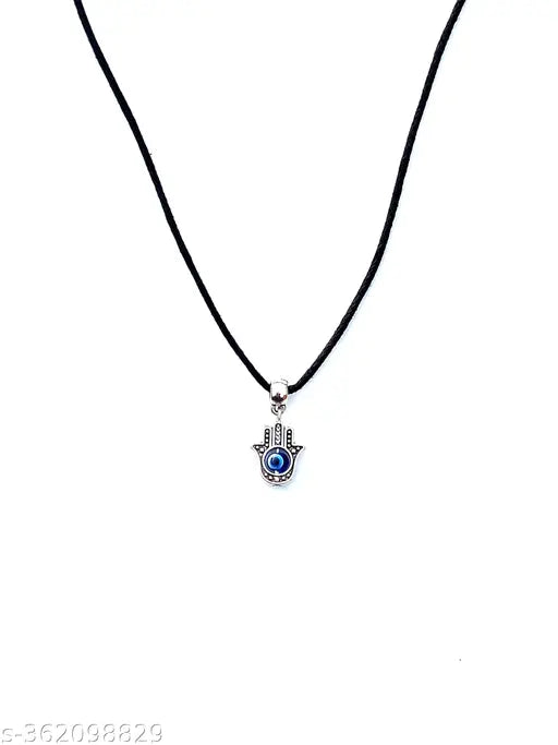 Hamsa Hand Evil Eye Choker Necklace Blue Turkish Glass Leather Rope for Women Men Girls Evil Eye Choker Evil Eye Pendant Handmade Jewelry Protection Spiritual