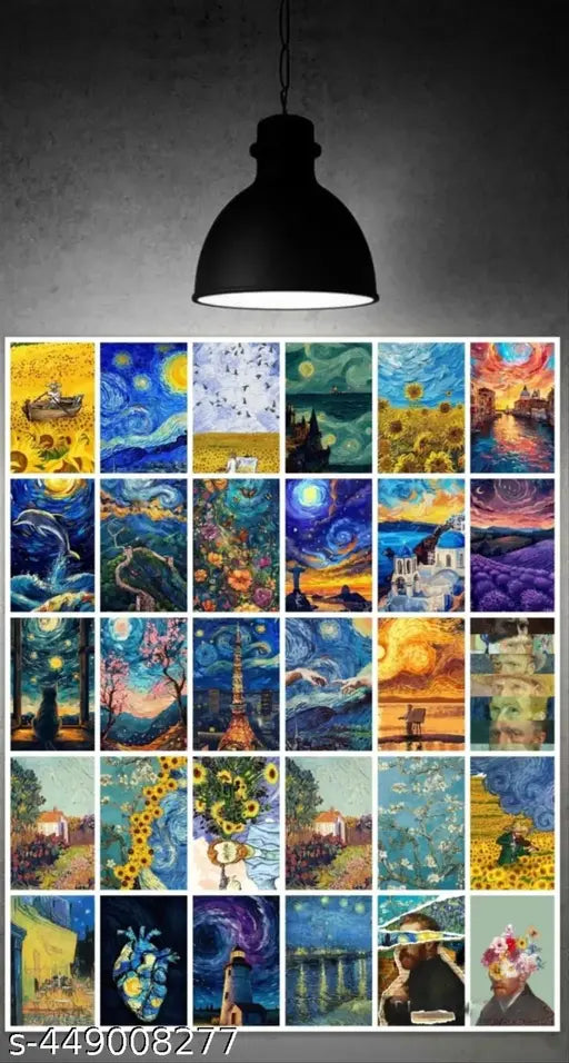 Aesthetic vintage boho poster card combo of 30 size A6