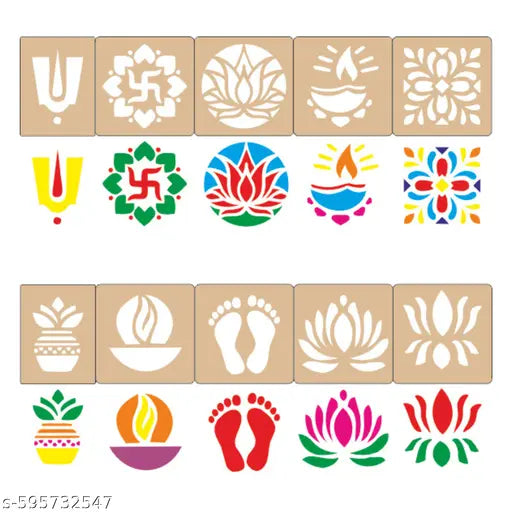 APNATOHFA|Rangoli Stencil pack of 10