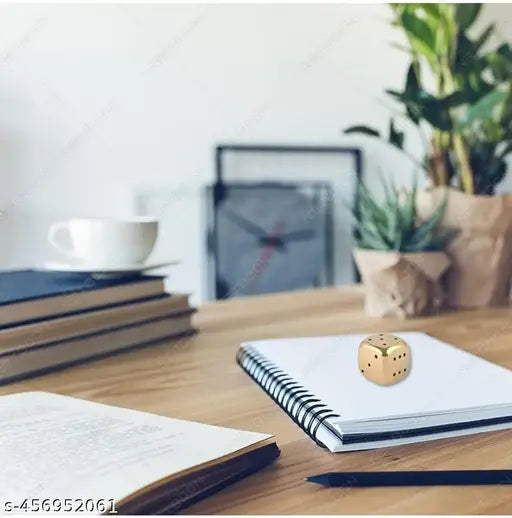 CLICKNECT INDIA Brass Dice/Pasa with Round Edges in Antique Gold Finish || Elegant Choice for House & Office Decoration & Gift Purpose || Incense Stick Holder ||(PACK OF 2)