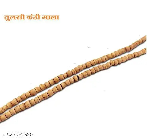 Original Tulsi Kanthi Mala, Two Round, Simple Tulsi Mala, from Vrindavan, Wood Chain Pack of 2