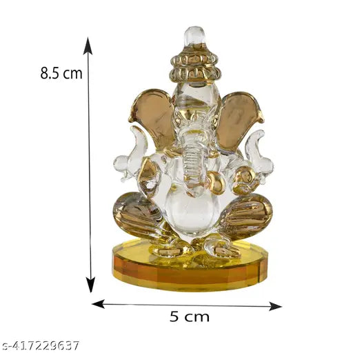 AAPUTRI Ganesha Idol for Car Dashboard (8.5 cm x 5 cm) - Resin Decorative Statue