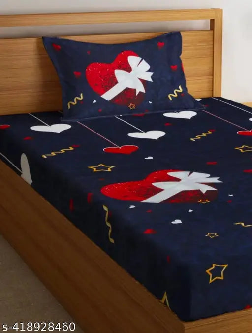 GLACE COTTON SINGLE BED BEDSHEET PACK OF 1 WITH 1 PILLOW COVER.