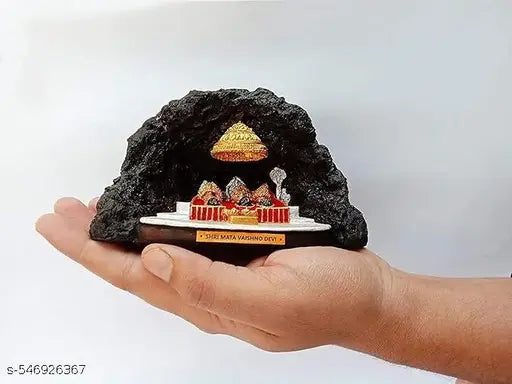 ANI DIVINE Handcrafted Maa Vaishno Mata Pindi Idol || Decorative Polyresin Religious Pindi Murti for Navratri Special, Spiritual Harmony, Gifting, Home Temple