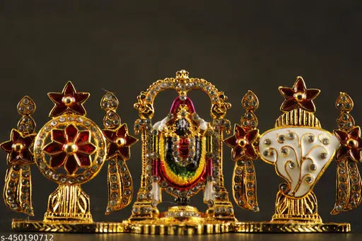 LORD PERUMAL / VENKATAGALAM / BALAJI METAL  MULTICOLOUR IDOL FOR CAR DASH BOARD , PUJA ROOM ,OFFICE ETC