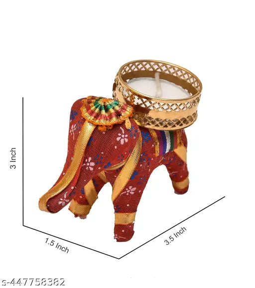 Adya Studio Decorative Elephant Tealight Candle Holder | Diwali Decoration | Pack of 6