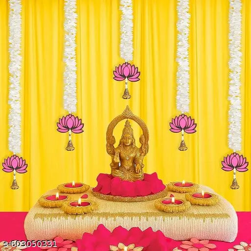 r-ushi couture gajra Lotus bell  Hangings for Home and Temple Decor - 6 Pcs Set for Diwali, Wedding & Festival Decoration item