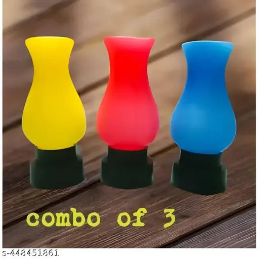 Beautiful push plug & Play floor night lamp 0.5W Energy-saving pack of 3 (Multicolor)