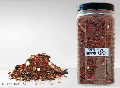 Sudh Havan Samagri 500g ram Hawan Samagri 1/2 KG |100% Pure and Natural | Mixture of Various Dried Herbal Roots and Leaves for Vedic Yagya Pujan. Hawan Worship Pooja Samagri hawan samagari