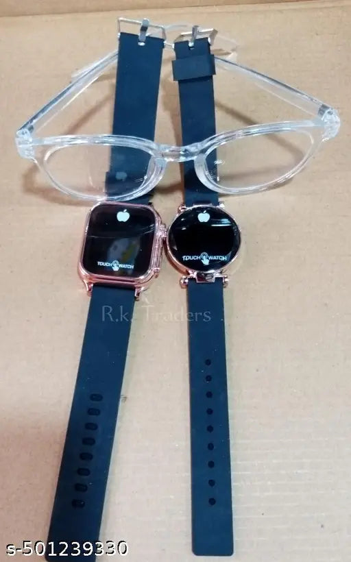Digital watch and white Chashma