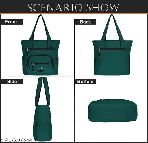 Beautiful Women's Green Canvas & Leather Handbag