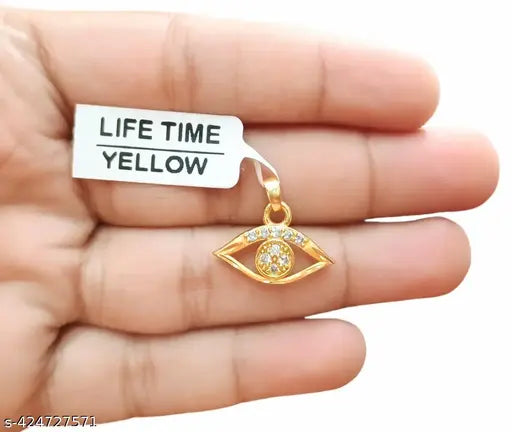 EVIL EYE RHINESTONE CHARM PENDANT WITH MICRO GOLD PLATED