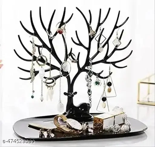 VIKUU Tree Key Wall Holder Self Adhesive Wall Door Hook Hanger Bag Keys Sticky Holder Wall Mount Wooden Key Ring Holder, Key Hanger, Wood Home Office Shope (Black Color)