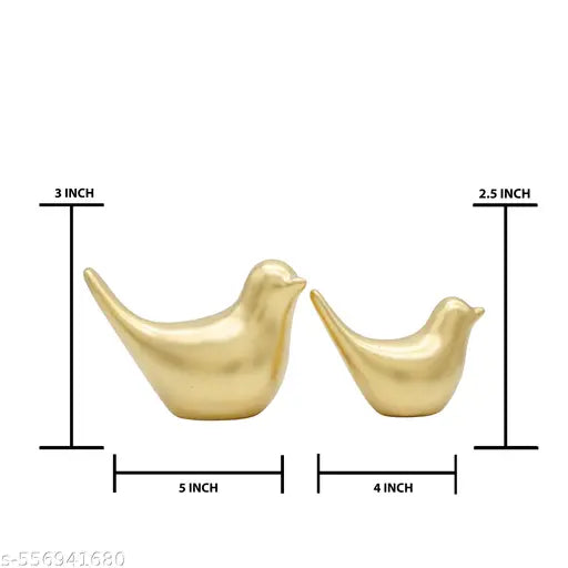 aaBco Ceramic Golden  Blessing Birds Figurine For Home Decor | Officr Decor | Table Top