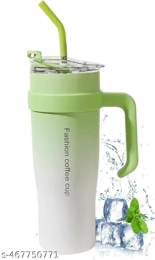 1.2 litre Tumbler with Handle Straw & Lid | Insulated Reusable Stainless Steel Water Bottle | Leak Proof Mug for Office, Gym, Travelling