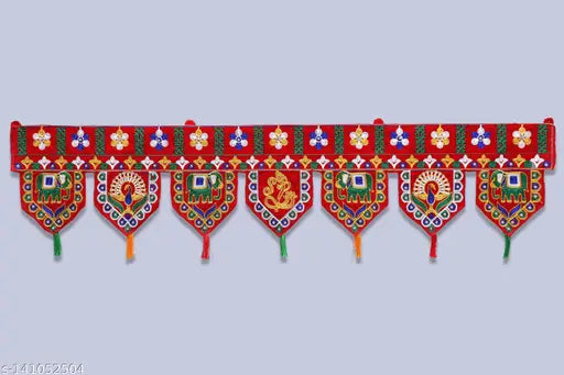 Riveting Home Décor  Hathi and Mor kuchhi work  traditional door hanging Toran. Pack of 1 pieces.